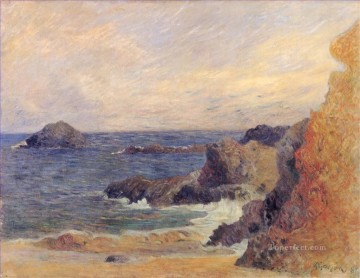 Paul Gauguin Painting - The Rocky Coast Rocks by the sea Paul Gauguin